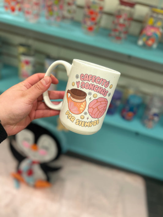 Cafecito Y conchas 15oz Mug