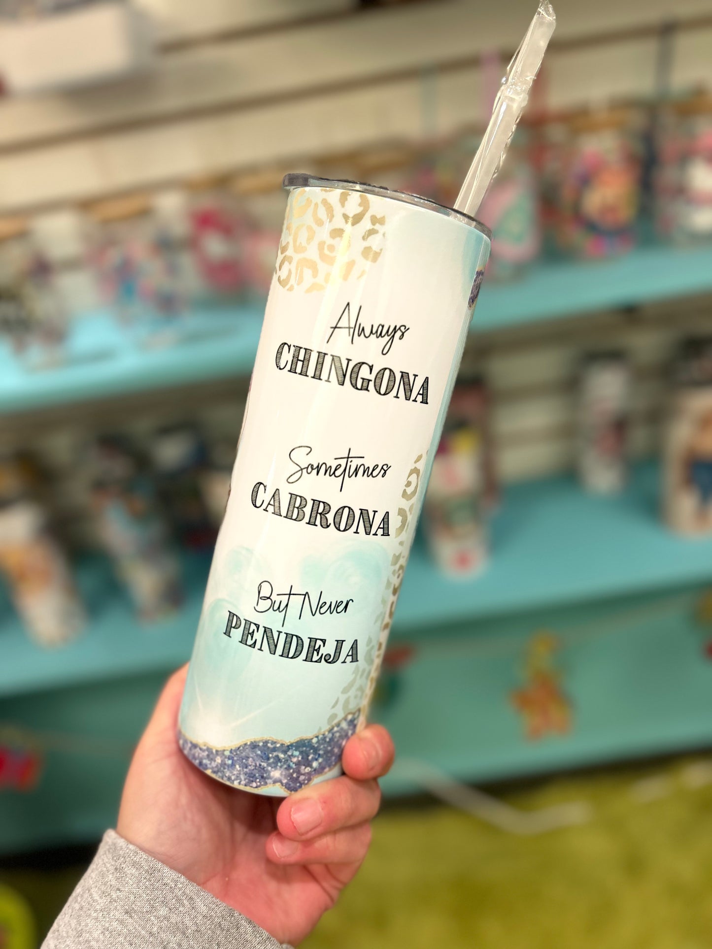 Chingona blue tumbler