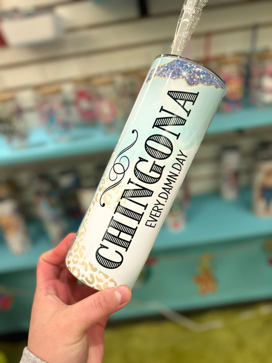 Chingona blue tumbler
