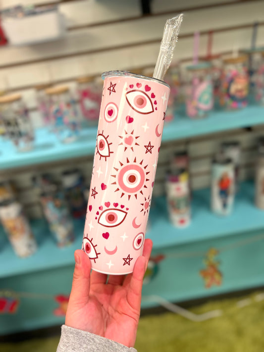 Pink evil eye Tumbler