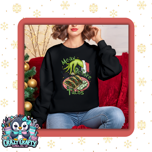 Mean Before Tacos Black Sweater